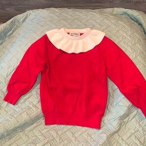 Red and White Girlhood Sweater Size 4/5 Vintage appeal perfect for Christmas